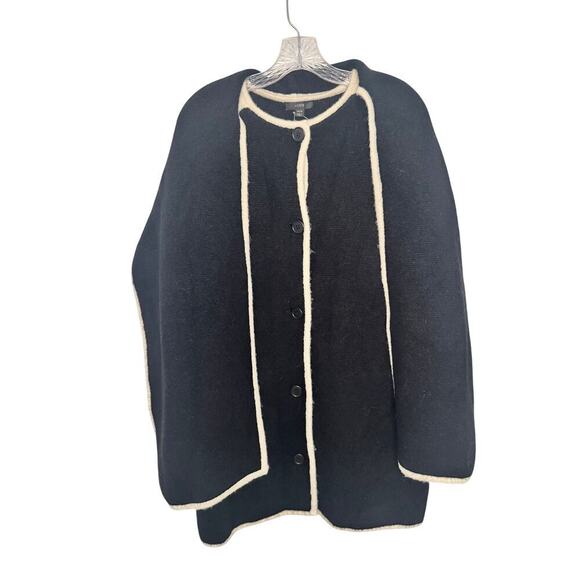 J.Crew Black and Cream Scarf Jacket Size XS/S